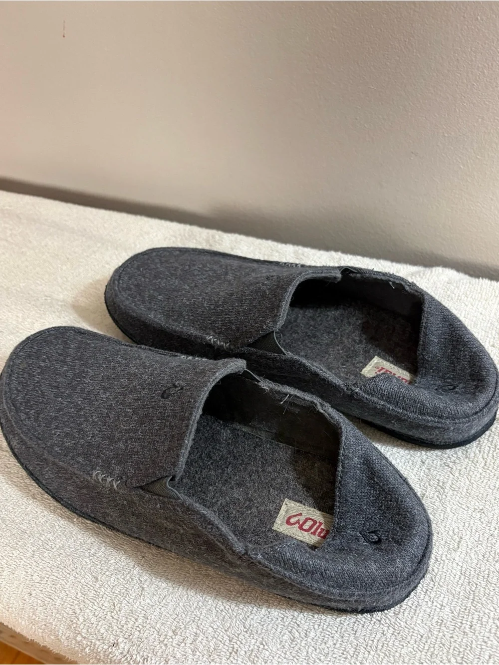 Men's OLUKAI Grey Wool MOLOA HULU Slip-On COMFORT Shoes LOAFERS 12